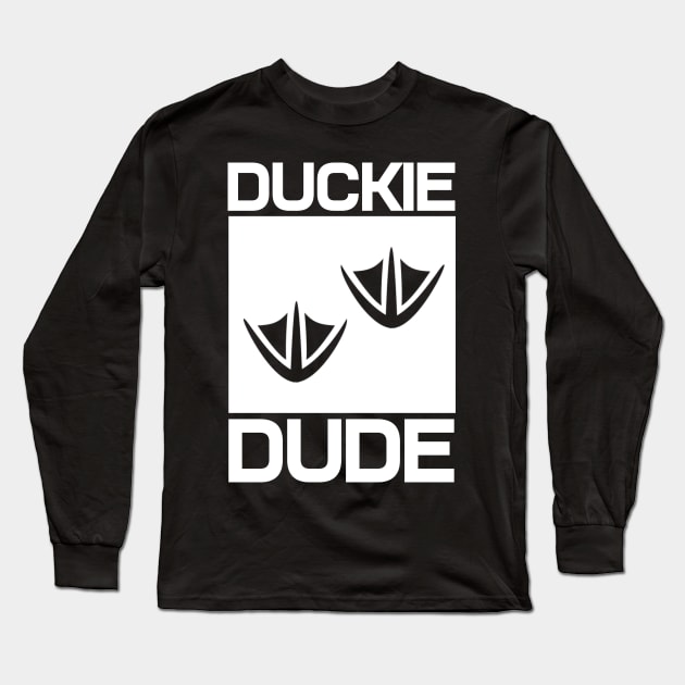 Funny Duck Duckie Dude Long Sleeve T-Shirt by EQDesigns